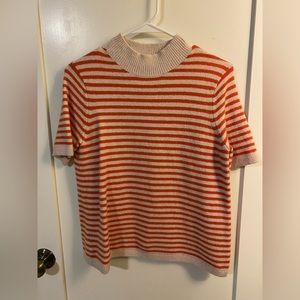 Ann Taylor LOFT Mock Turtleneck Striped Sweater